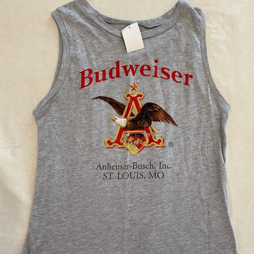 Gray Budweiser tank top BNWT